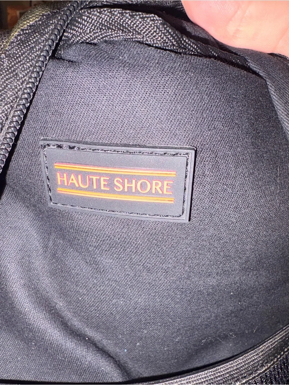 Haute Shore Camo Backpack with Pink & Orange Stripe